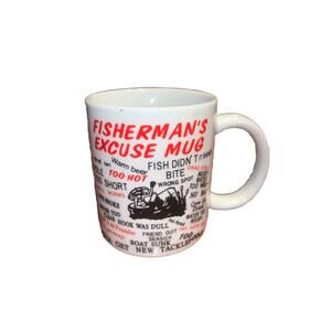 Fisherman's Excuse Mug Funny Fish Fishing Gag Gift Humorous Collectible